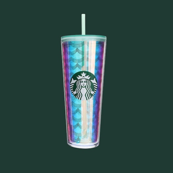 Starbucks Iridescent Geometric Mermaid Scale Tumbler Cold Cup- Venti - Picture 1 of 1